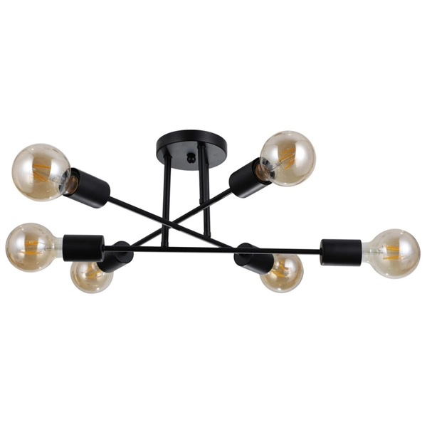 Sypialniana lampa sufitowa Formio PND-4052-6-BL Italux loft czarna