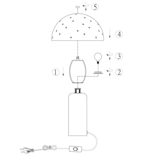 Lampka nocna grzybek Seta R51361031 efekt gwiazd biała