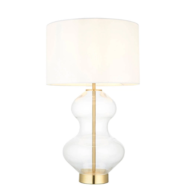 Nocna lampka klasyczna Kelda Shaped 99110 z abażurem biała złota