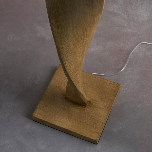 Podłogowa lampa z abażurem Abia 95454 spirala beżowy drewniany