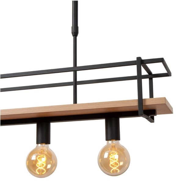 Lampa wisząca nad wyspę Milonga 21432/04/30 metal drewno czarna