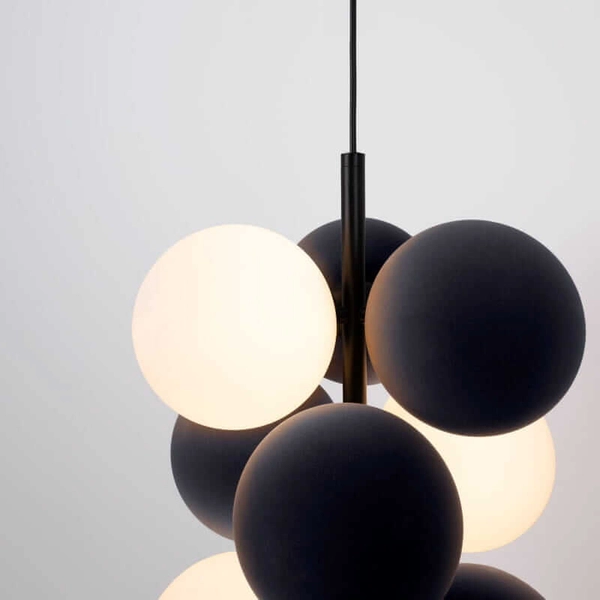 Molekułowa lampa wisząca Vino ABR-GRAPPA--S Abruzzo kuliste czarne białe
