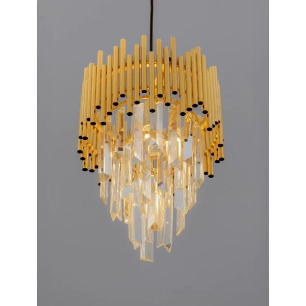 Wisząca lampa PELAVRO LE45107 do salonu glamour złota