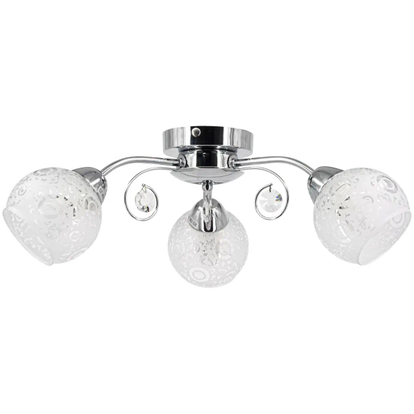 Sufitowa lampa vintage 9018/3 8C z kryształkami chrom