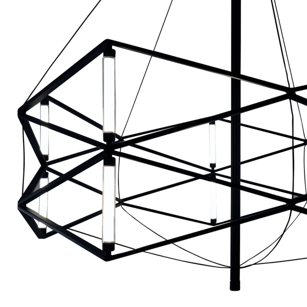 Wisząca lampa do salonu SPACE ST-9858 P/S black LED 20W industrialna czarny