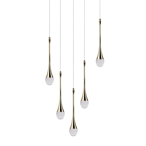 Metalowa lampa wisząca DALMA AZ6008 LED 28W 3000K przezroczysty złoty