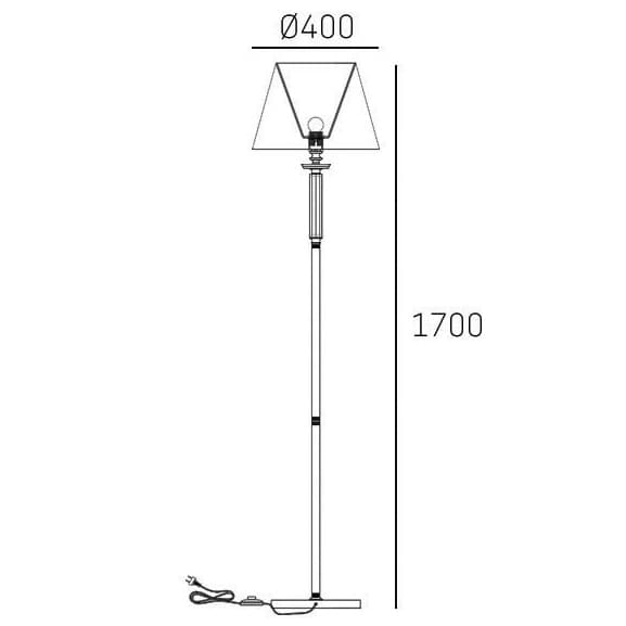 Stojąca lampa klasyczna Siena f01322ni-wh Cosmolight metal tkanina nikiel