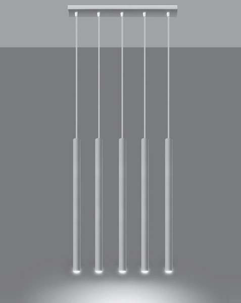 LAMPA wisząca Pastelo SL.0468 metalowa OPRAWA listwa ZWIS tuby sople białe