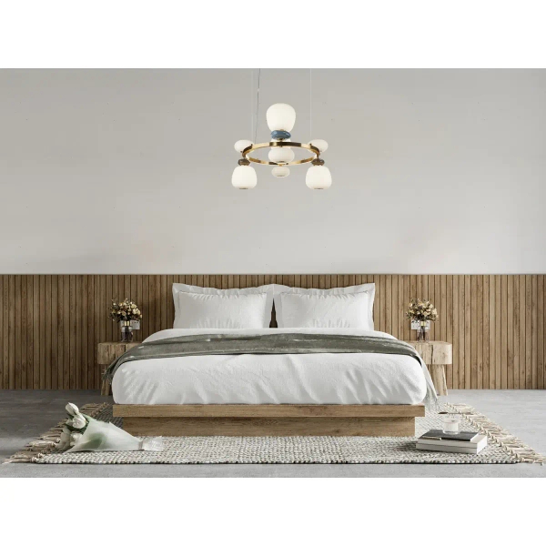 Ceramiczny żyrandol molekułowy Evans PND-94981-4B-GD LED 33W 3000K ring złoty