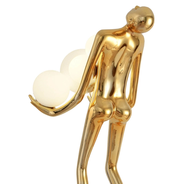Dekoracyjna lampa podłogowa WOMAN F9312 gold designerska kula złoty biały