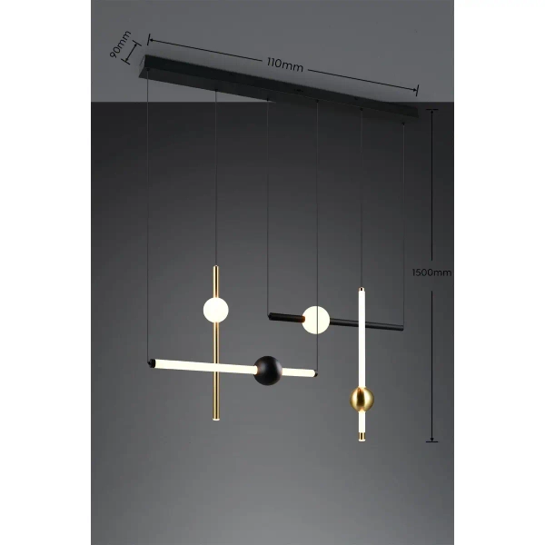 Designerska lampa wisząca Melita 331510680 LED 21W 2300-4000K czarny złoty