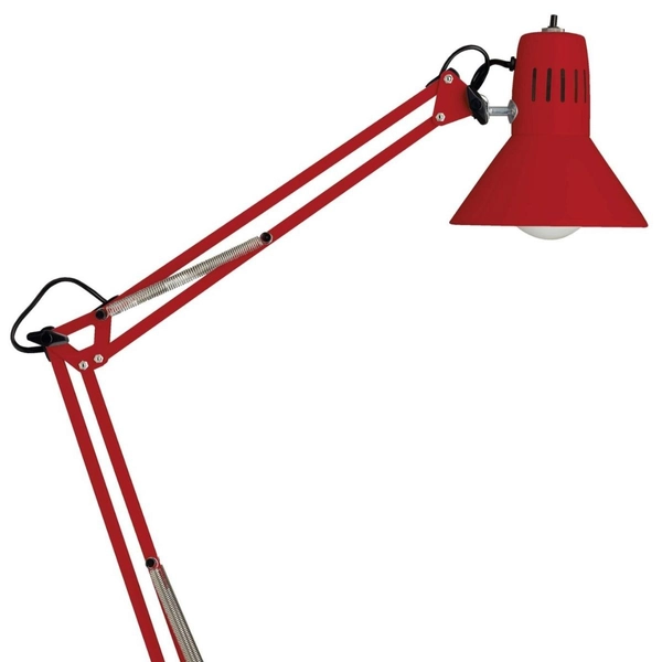 Biurkowa lampa metalowa Hobby 10802/01 na imadło czerwona