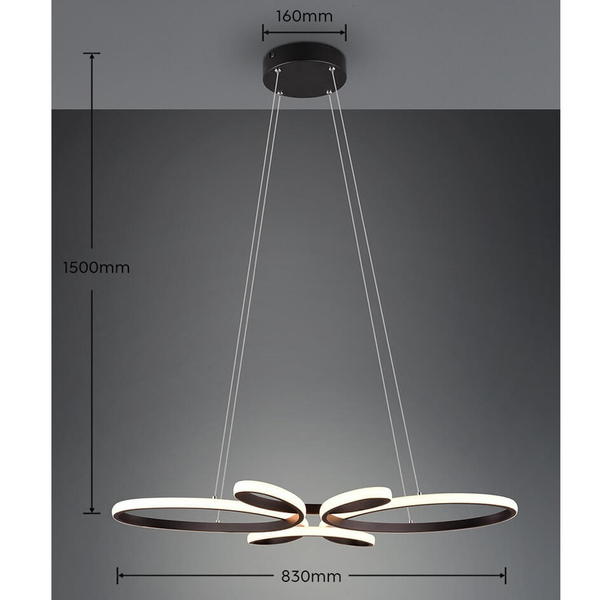Wisząca lampa nowoczesna Fly 345619132 LED 32W 3000K biała czarna