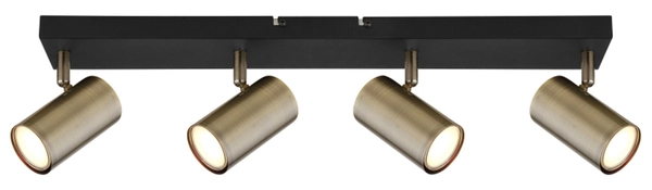 Spot lampa sufitowa Robby 57911-4M do salonu mosiądz czarna