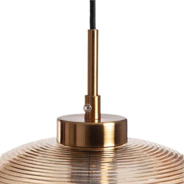 Szklana lampa wisząca Bonzo ABR-LWS-A-BON prążkowana bursztynowa