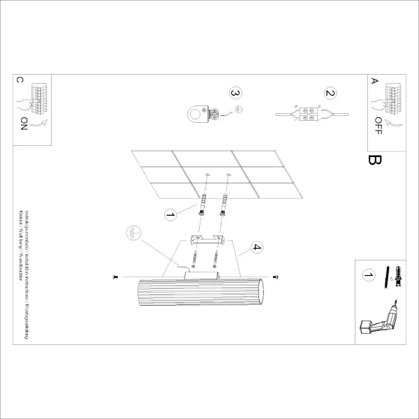 Naścienna lampa ryflowana KARBON SL.1776 tubka góra-dół kaszmirowa