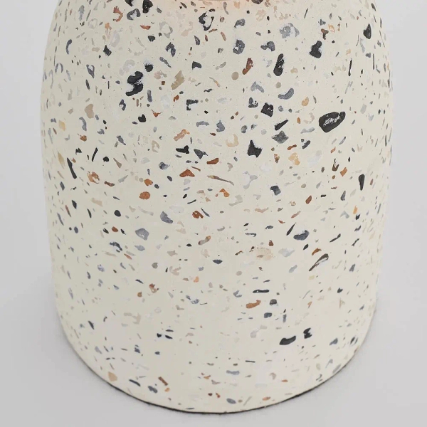 Skandynawska lampa stołowa Terrazzo 78181 lastrykowa biała