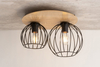 Metalowa lampa sufitowa Cyber 32355 hygge do pokoju czarna drewno