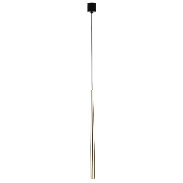 Lampa wisząca Piano 10116 tubka sopel do jadalni złota czarna