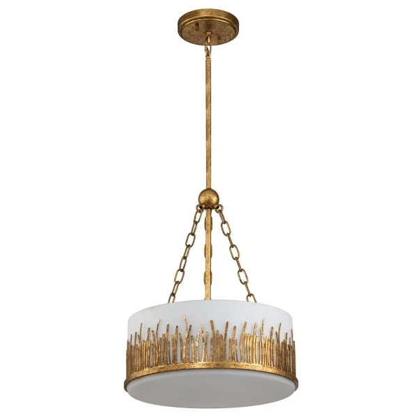 Jadalniana lampa wisząca Sawgrass QN-SAWGRASS-2P-DG-O okrągła biała złota