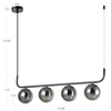 Kulista lampa wisząca Alisa LP-005/4L grafit Light Prestige kule grafit przydymiony