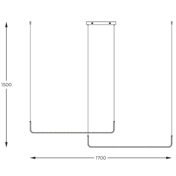 Wisząca lampa salonowa Rike 2023199-BK LED 40W 3000-6000K listwy czarny