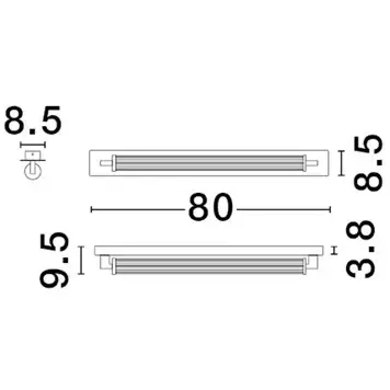 Podłużna lampa ścienna FELORNA LE45689 LED 16W 3000K belka IP44 złota