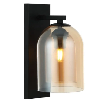 Nowoczesny szklany kinkiet Elaris LP-8103/1W AM do sypialni bursztynowy