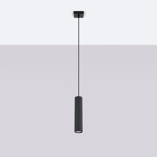 Podłużna lampa wisząca KARBON SL.1573 jadalniana tubka czarny
