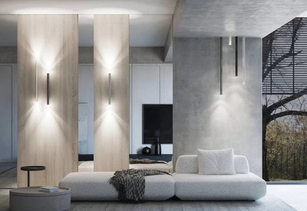 Kinkiet stick podłużny góra dół Fourty 10893 Nowodvorski tuba jedwabisty grafit