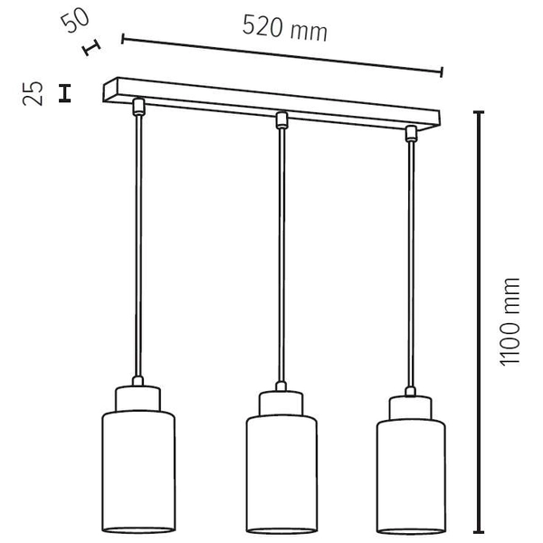 Wisząca lampa skandynawska BOSCO 1720374 szklana tuby białe