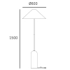 Stojąca lampa abażurowa Loxley F01463BR-WH metalowa mosiądz