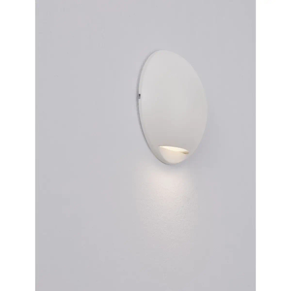 Okrągła lampa ścienna do ogrodu DONVELA LE75303 LED 3W 3000K IP65 biała
