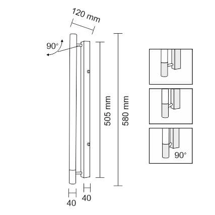 Kinkiet LAMPA ścienna IBARA 7483 Shilo metalowa OPRAWA listwa tuba biała