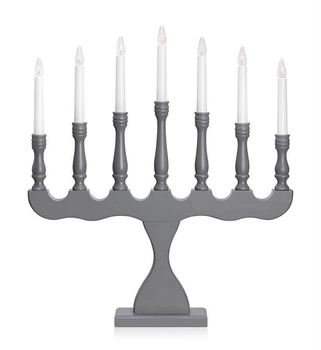 Bożonarodzeniowa lampa świecznikowa Svaneholm szara