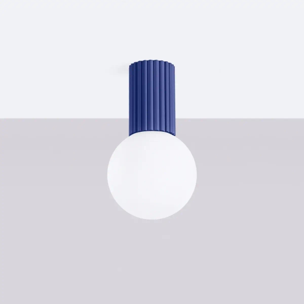 Kulista lampa sufitowa HALO SL.1738 okrągła łazienkowa IP44 niebieska biała