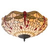 Sufitowa lampa tiffany Dragonfly 70723 witraż do jadalni beżowa kolorowa