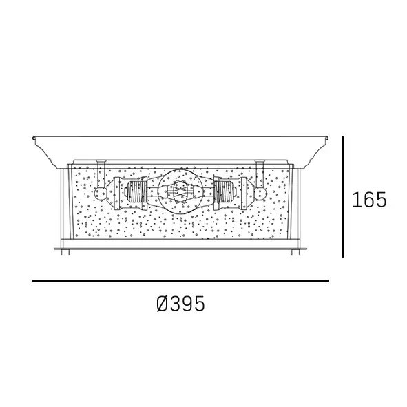 Metalowy plafon Warwick C03323BR do salonu mosiądz