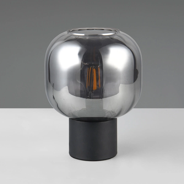 Przydymiona lampka stolikowa DIVA 519800132 Trio bańka czarny przydymiony