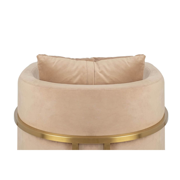 Wypoczynkowy fotel do salonu Chloe Velvet MSE011000303.V13 khaki złoty