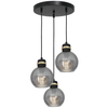 Industrialna LAMPA wisząca OMEGA MLP6533 Milagro szklana OPRAWA kule ZWIS kaskada czarna przezroczysta
