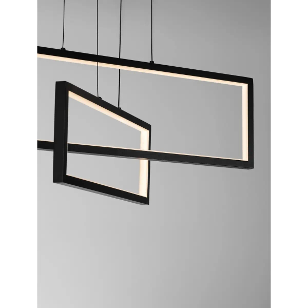 Prostokątna lampa wisząca ANZELIO LE45474 LED 47W 3200K czarna