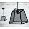 LAMPA wisząca MADERA 310354 Polux metalowa OPRAWA klatka zwis siatka czarna
