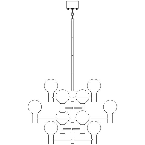 Żyrandol LAMPA wisząca PARIS 107187 Markslojd metalowa OPRAWA molekuły zwis loft sticks czarny