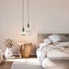 Szklana zwisająca lampa Sophia Green 11145 żebrowana kula zielony