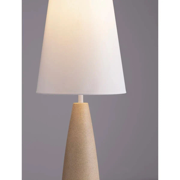 Podłogowa lampa z abażurem ORBEZIA LE45280 do salonu beżowa biała