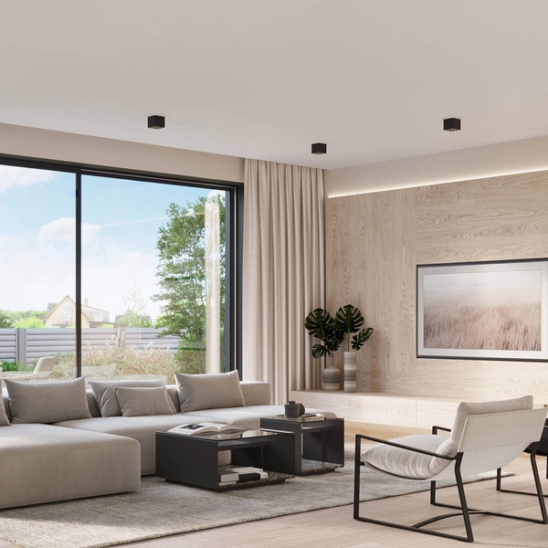 Prostokątny plafon Ozzy SL.1211 Sollux LED 16W 4000K podłużny czarny