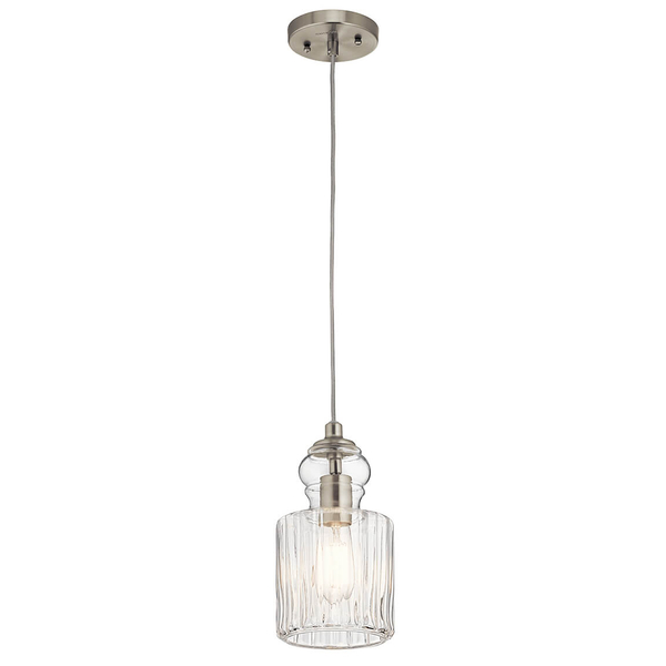 Szklana lampa nad wyspę Riviera KL-RIVIERA-P-B retro nikiel przezroczysta