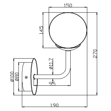 Kinkiet LAMPA ścienna ERICH MOD221-WL-01-N Maytoni modernistyczna OPRAWA szklana kula nikiel