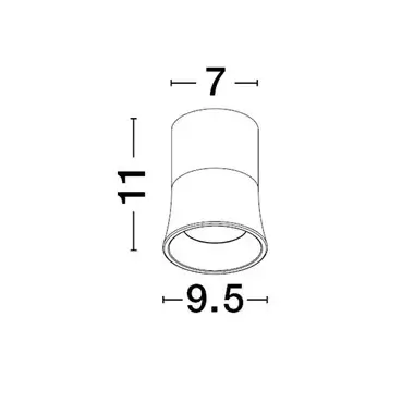 Betonowy stożek sufitowy na korytarz ZORVELA LE45300 czarny